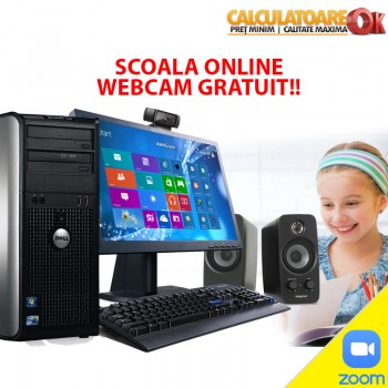 Pachet Scoala Online Webcam Gratuit Dell OptiPlex 780 Tower, Intel Core 2 Quad Q66000, 2.400Ghz, 4Gb DDR3, 250Gb, DVD-ROM