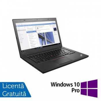 Laptop Refurbished LENOVO ThinkPad T460, Intel Core i5-6200U 2.30GHz, 8GB DDR3, 120GB SSD, 14 Inch HD, Webcam + Windows 10 Pro