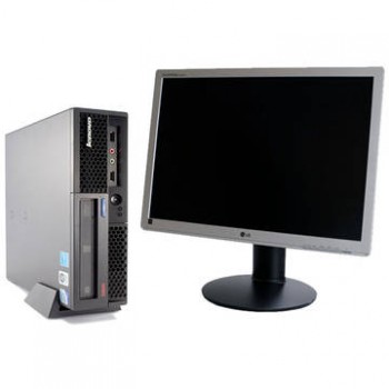 Sistem PC + Monitor LCD Lenovo ThinkCentre M58p Quad Core Q8200 2.33Ghz 4Gb DDR3 160Gb HDD Sata + LG Flatron W2242PE