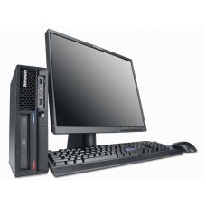 Pachet PC+LCD Lenovo M57 Desktop, Intel Core 2 Duo E6550, 2.33Ghz, 2Gb DDR2,HDD 160Gb SATA, DVD