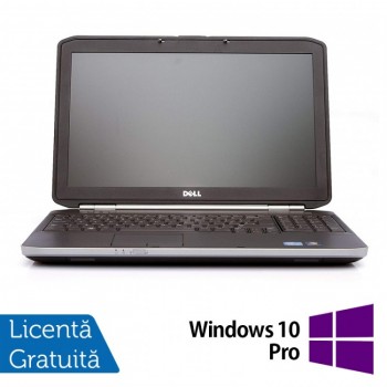 Laptop DELL Latitude E5520, Intel Core i5-2430M 2.40GHz, 4GB DDR3, 250GB SATA,15 Inch, Tastatura Numerica + Windows 10 Pro, Refurbished