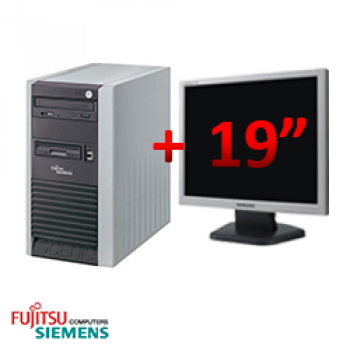 Pachet second hand Fujitsu Scenic P300, Tower, Pentium 4 2.8 GHz, 1GB DDR, 40GB HDD, CD-RW + Monitor LCD 19 inch ***